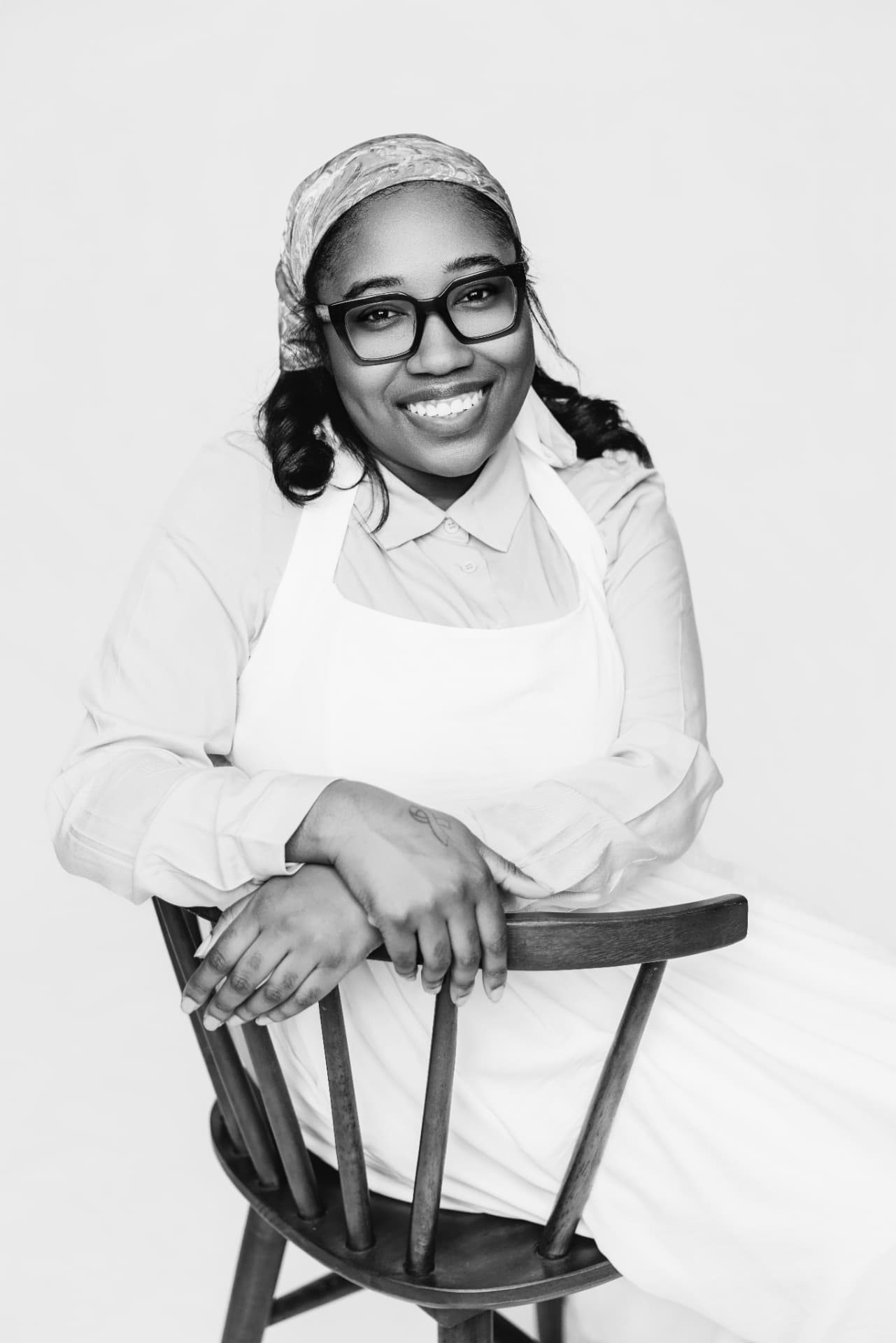 Black and white portrait of perfumer Eliza Williams